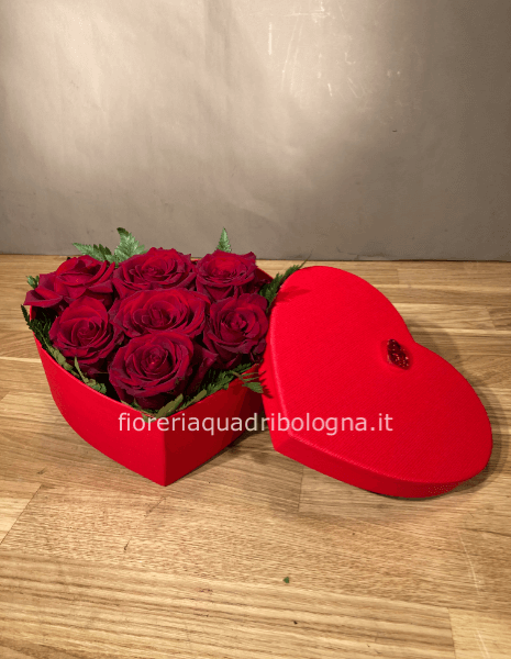 box cuore rose rosse grande