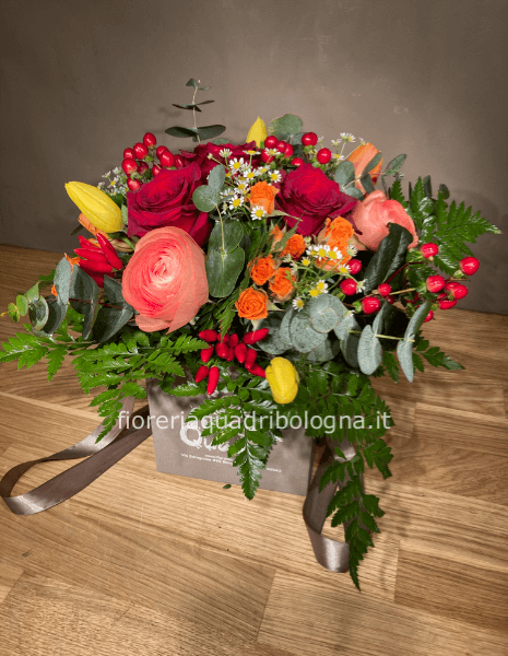 cubetto fiorito con manici